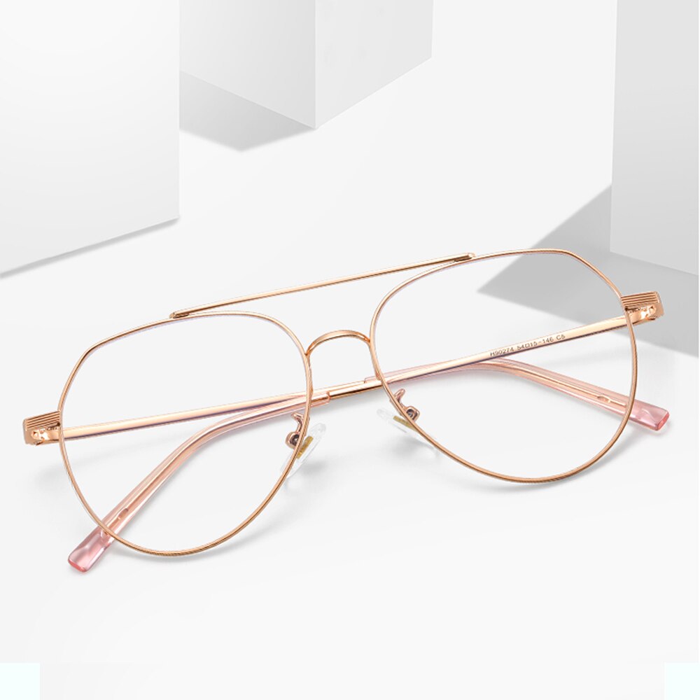 Men Women Glasses Anti Blue Light Laser Fatigue Computer Goggles Myopia Eyeglasses Male Fashion Pilot Optical Unisex F90274 - KiwisLove