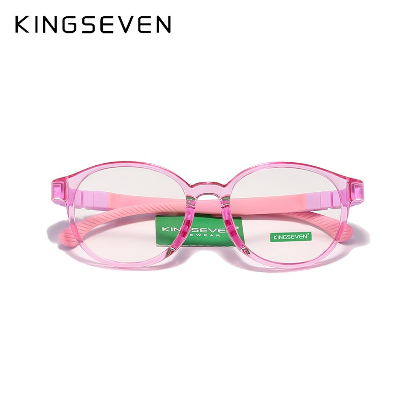 KINGSEVEN Children Optical Lenses Anti-blue Square Blue Light Blocking Glasses Kids TR90 Flexible Computer Gaming Clear Eyewear - KiwisLove