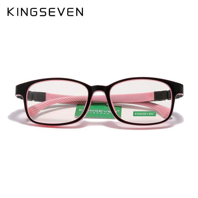 KINGSEVEN Children S Size 46mm Anti-blue Square Blue Light Blocking Kids Glasses TR90 Detachable Computer Gaming Clear Eyewear - KiwisLove