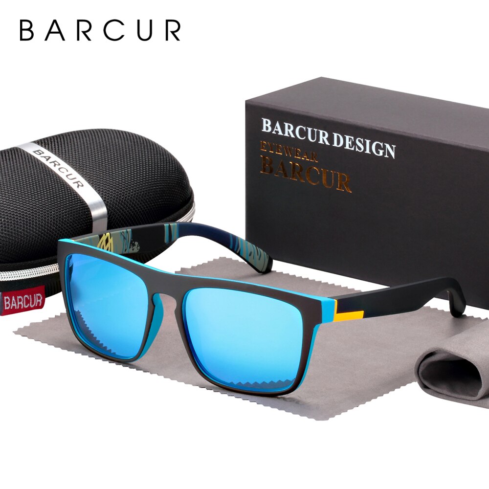 BARCUR NEW Polarized Sunglasses Men Driving Shades Male Sun Glasses For Men Oculos de sol - KiwisLove
