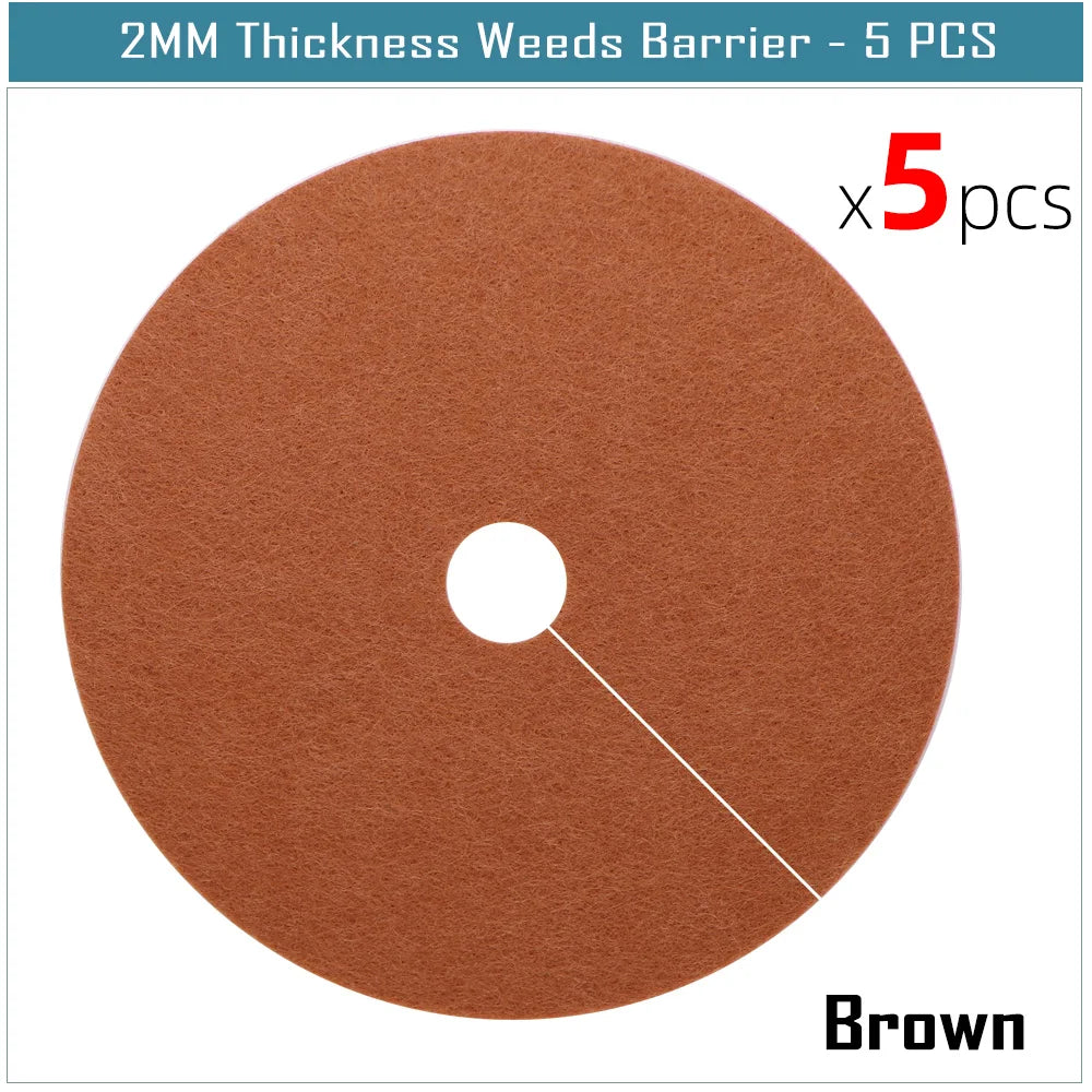 5pcs Garden Multicolor  Round Weeds Barrier Mats 2MM Thickness Degradable Fabric Tree Mulch Ring Inhibit Growth for the  Protect