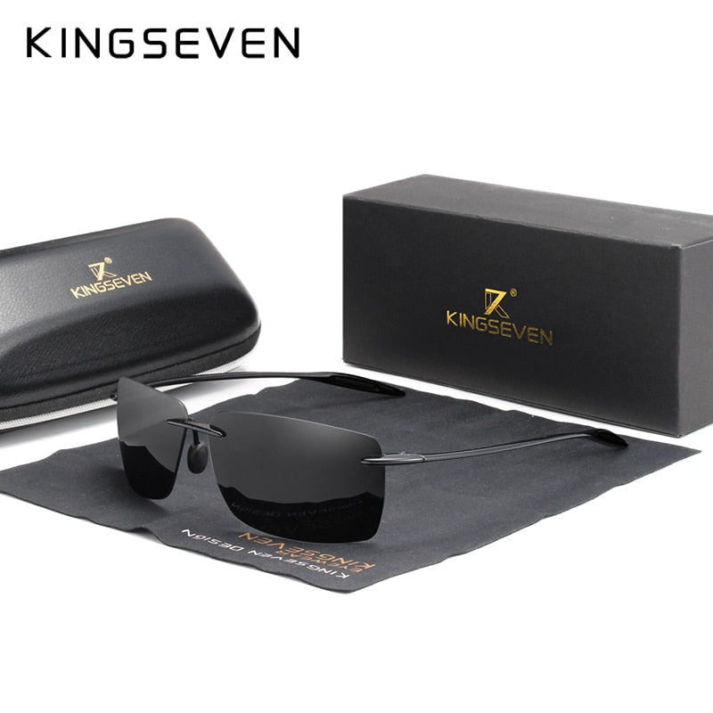 KINGSEVEN TR90 Rimless Sunglasses Men Ultralight High Quality Square Frameless Sun Glasses For Women Brand Designer Mirror Lens - KiwisLove