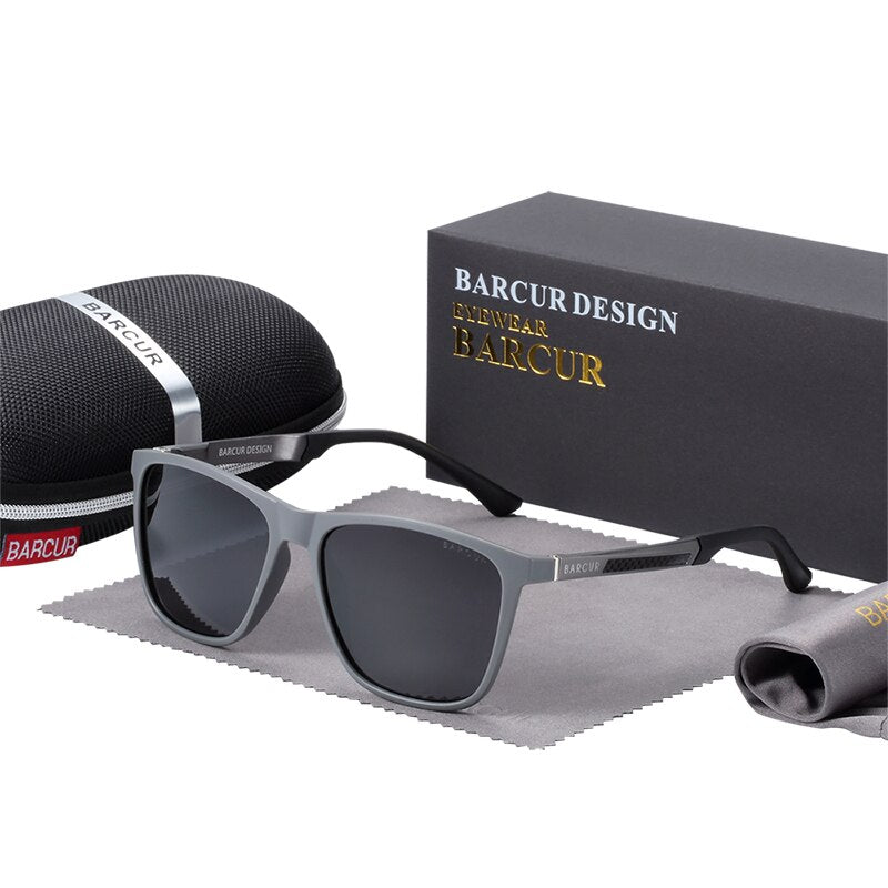 BARCUR Aluminium Magnesium Sun Glasses for Men TR90 Square Sunglasses Women Polarized Oculos De Sol Feminino - KiwisLove