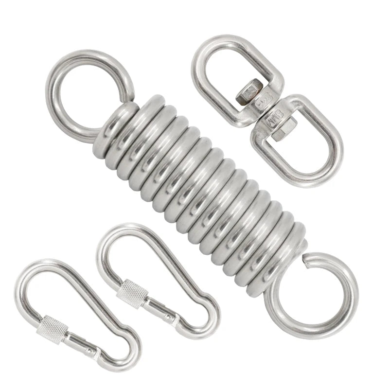 304 Stainless Steel Heavy Duty Hanging Kit Spring Hook 360 Degree Spinning for Punching Bags Rocking Seat Swing Hammock