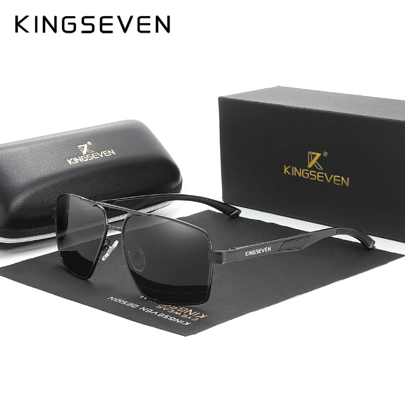 KINGSEVEN Aluminum Men's Sunglasses Polarized Lens Brand Design Temples Sun glasses Coating Mirror Glasses Oculos de sol 7719 - KiwisLove