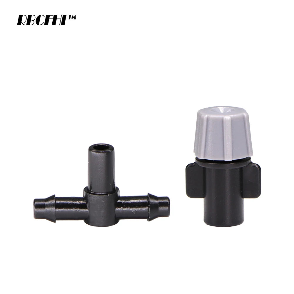 20PCS Adjustable Garden Drip Irrigation Misting Nozzles Dripper Watering Sprayer Atomizing Sprinkler Connect the 4/7mm Tee Conne