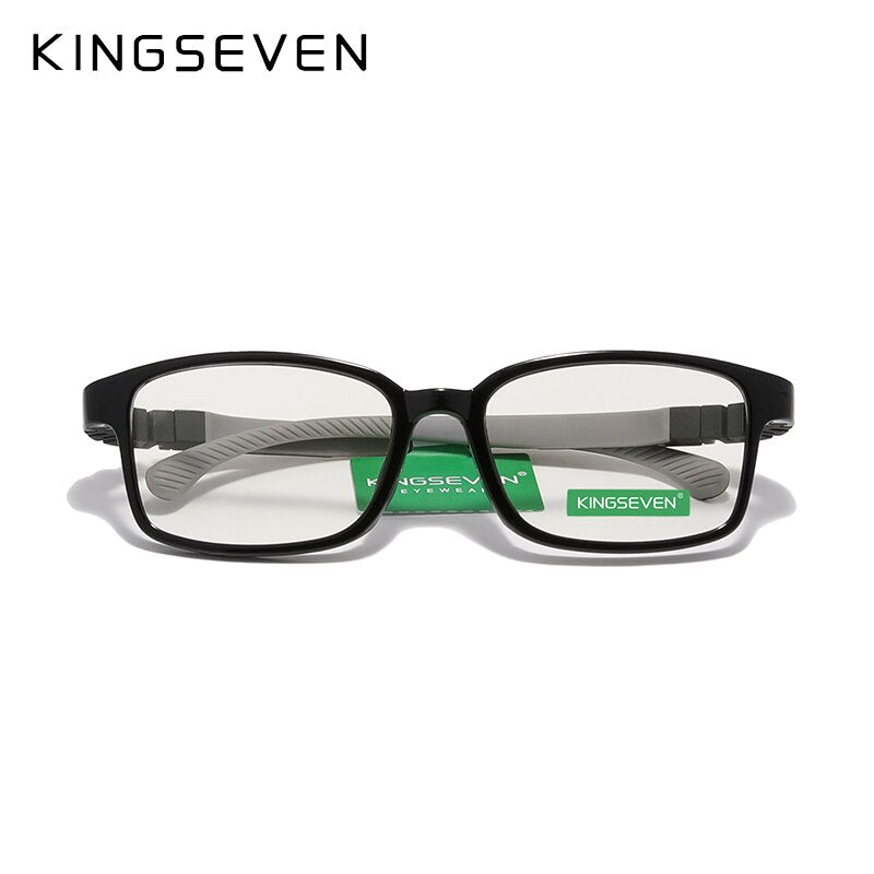 KINGSEVEN Children L Size 50mm Anti-blue  Glasses Square Blue Light Blocking Kids Boy Girls Computer Optical Frame UV400 Filter - KiwisLove