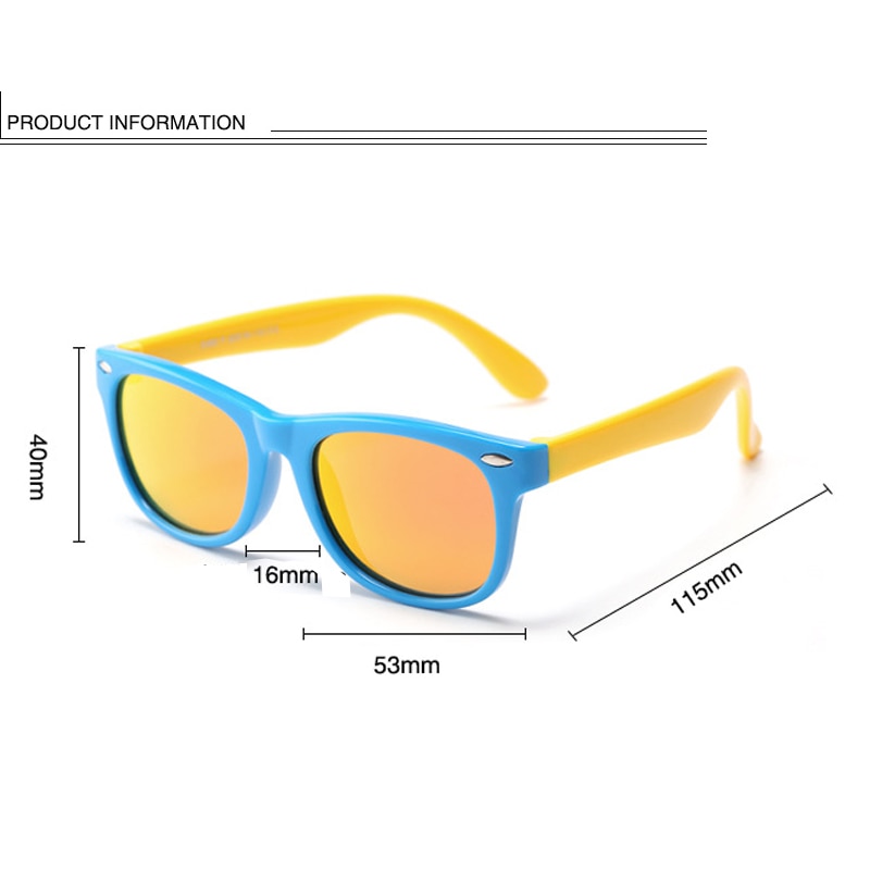 Children's Sun Glasses Polarized Lens Classic Sunglasses For Kids Babies Boy Girl Cute UV400 Protection Vintage Eyewear 802 - KiwisLove