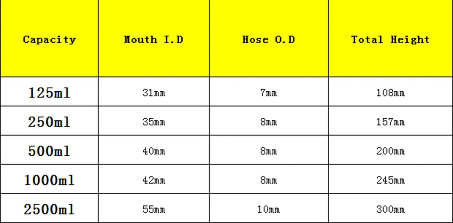 125ml 250ml 500ml 1000ml Borosilicate Glass Filtering Flask Lab Bottle With Double 10mm Hose Vacuum Adapter - KiwisLove