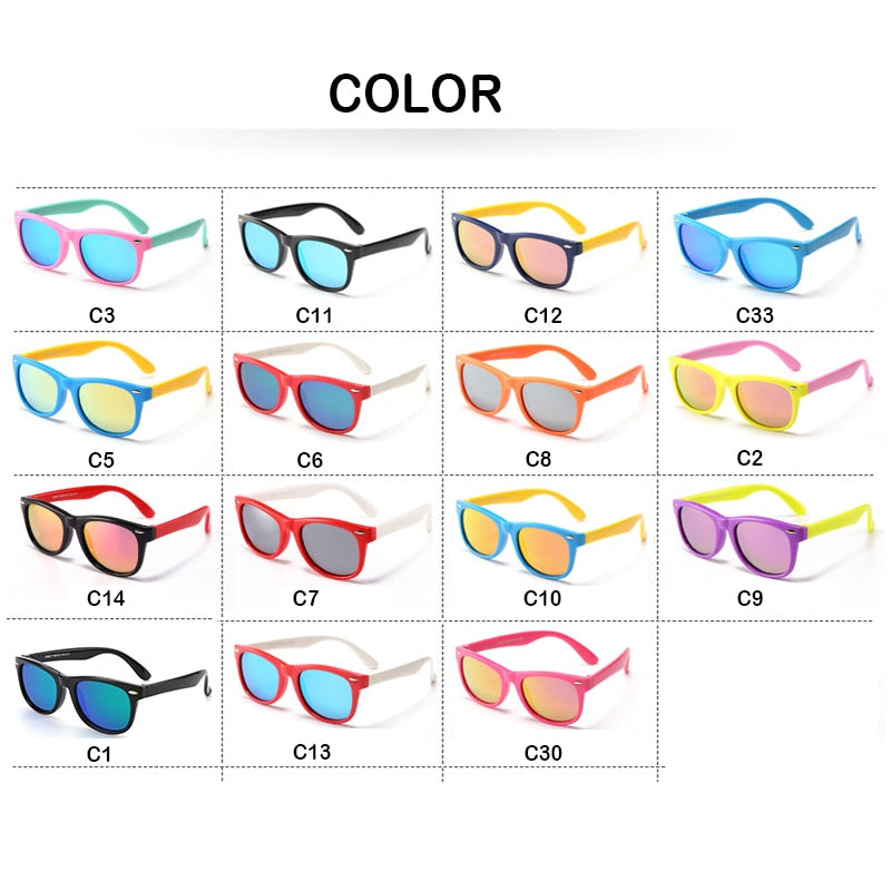 Children's Sun Glasses Polarized Lens Classic Sunglasses For Kids Babies Boy Girl Cute UV400 Protection Vintage Eyewear 802 - KiwisLove