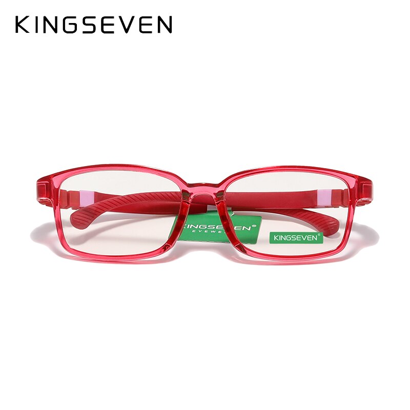 KINGSEVEN Children L Size 50mm Anti-blue  Glasses Square Blue Light Blocking Kids Boy Girls Computer Optical Frame UV400 Filter - KiwisLove
