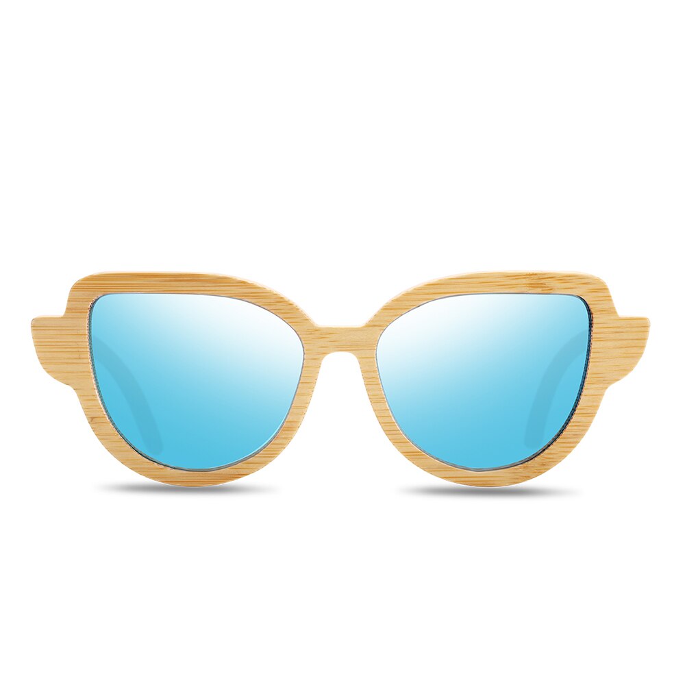 BARCUR Cat Eye Sunglasses Bamboo Polarized Natural Wood Sun glasses Anti-Reflective shades oculos de sol feminino - KiwisLove