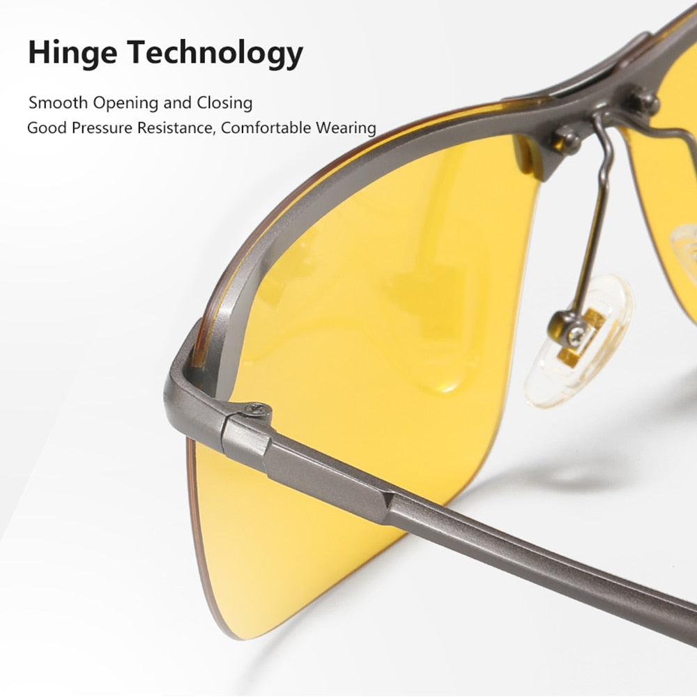 Sunglasses Men Day Night Vision Goggles Anti-glare UV400 For Driving Outdoor Sports Photochromic Yellow Len Polarized Eyewear - KiwisLove