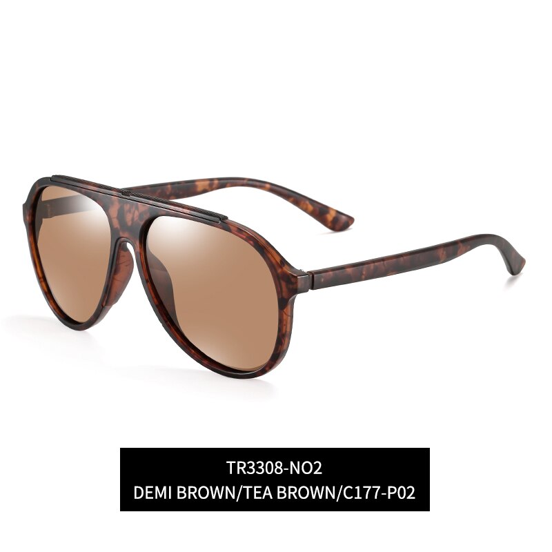 Fashion Sunglasses Men Women Pilot Sun Glasses TR90 Polarized UV400 Lens Outdoor Driving Vintage Eyewear For Male/Female 3308 - KiwisLove