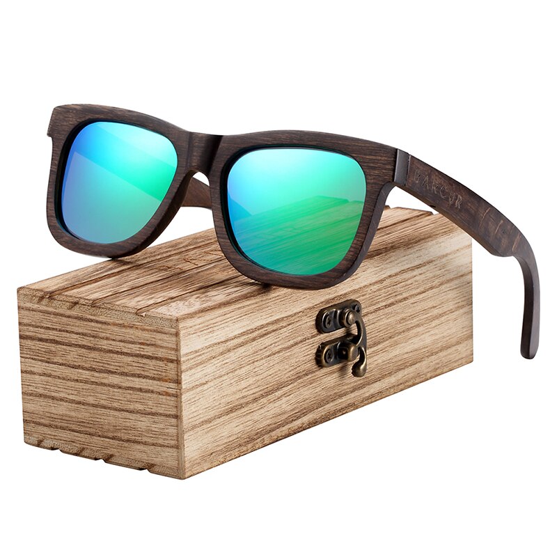 BARCUR Natural Wooden Sunglasses for Men Polarized Sunglasses Wood Oculos De Sol Feminino Frete Gratis - KiwisLove