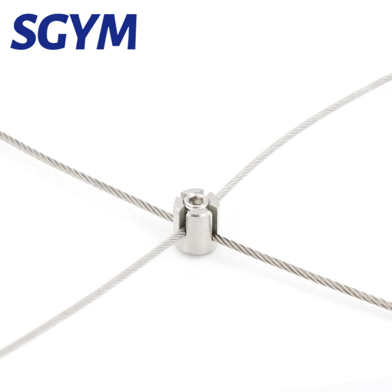 2PCS 316 Stainless Steel Wire Rope Trellis Systems Green Wall Cross Clip Rope Clamp 2mm/3mm/4mm/5mm/6mm