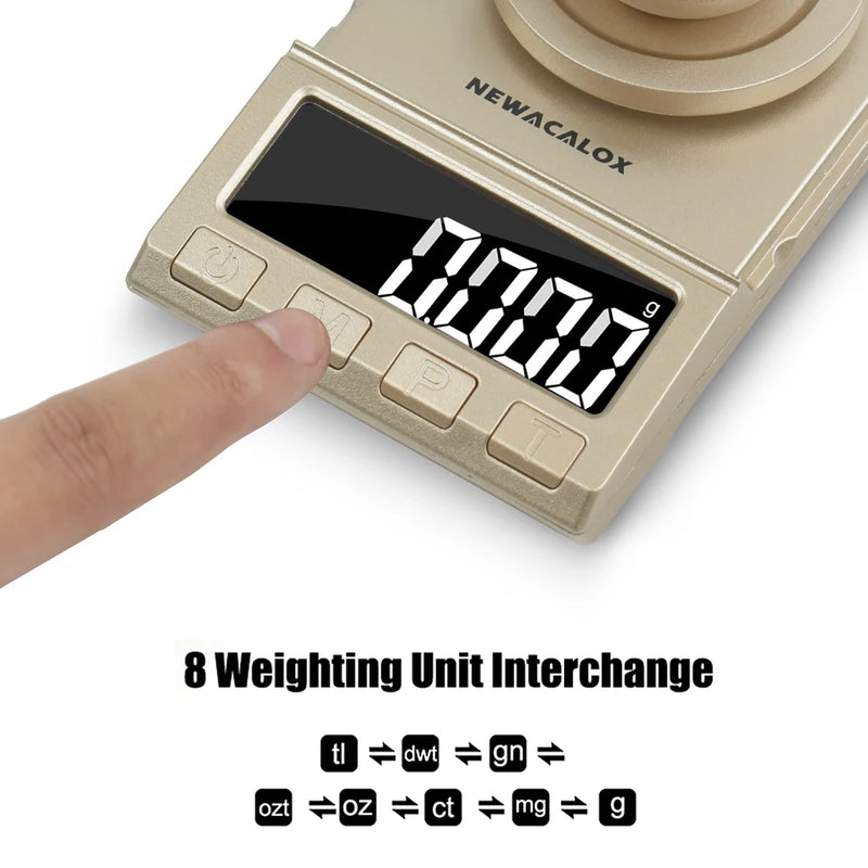 NEWACALOX 0.001g Precision Digital Jewelry Scale 50g/100g/200g USB Powered Electronic Weighing Scale LCD Mini Lab Balance 0.001g - KiwisLove