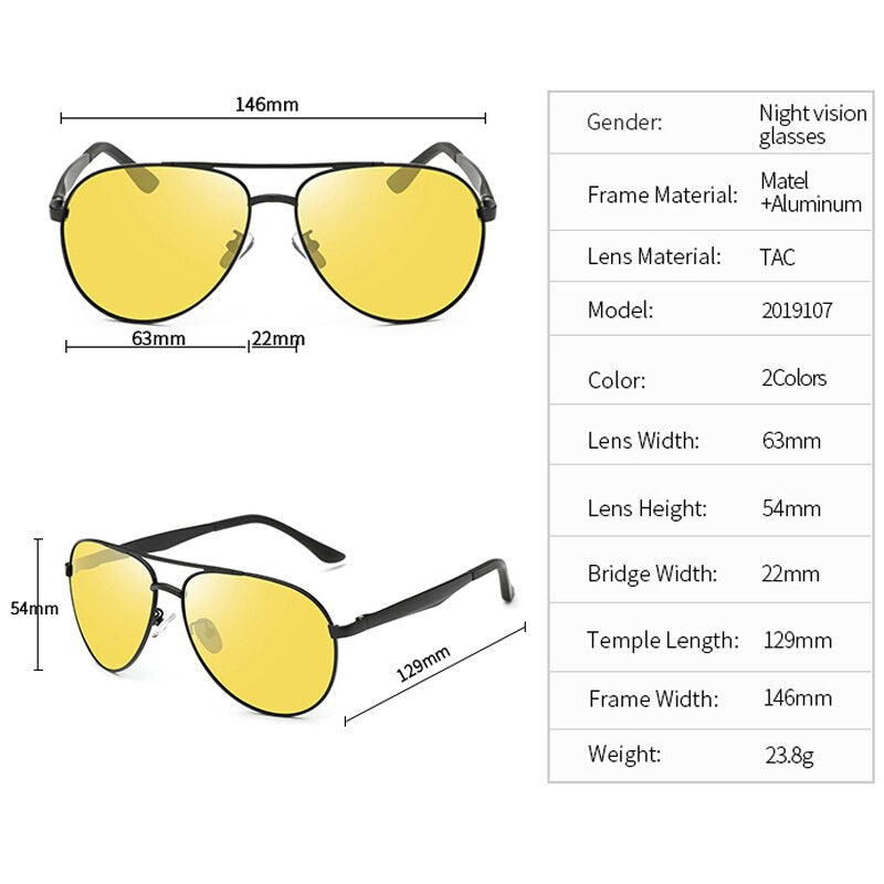 Sunglasses Men Women Fashion Day Glasses For Night Vision Outdoor Anti-Glare Driver Male Polarized UV400 Lens Unisex Eyewear 107 - KiwisLove