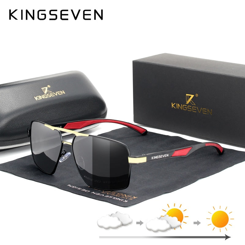 KINGSEVEN Aluminum Men's Sunglasses Polarized Lens Brand Design Temples Sun glasses Coating Mirror Glasses Oculos de sol 7719 - KiwisLove