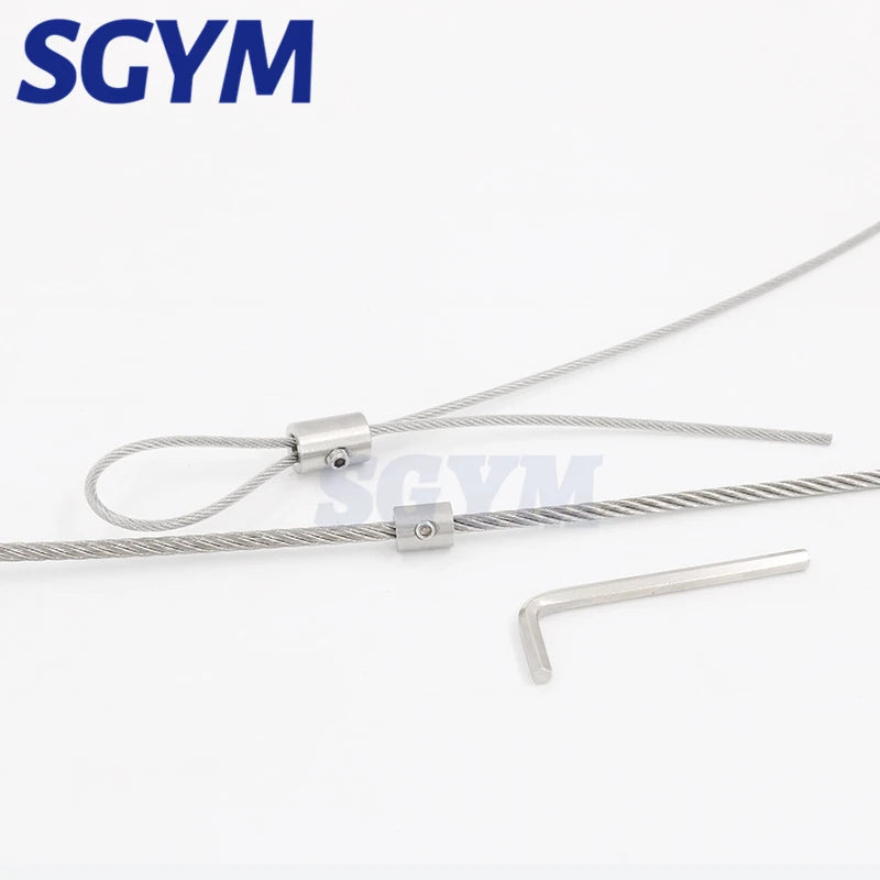 2pcs 304 stainless steel handscrew Clamp Wire Rope Clip with Hexagon Grub Screw Bolts buckle for 2 3 4 5 6 8 10 12mm steel wire