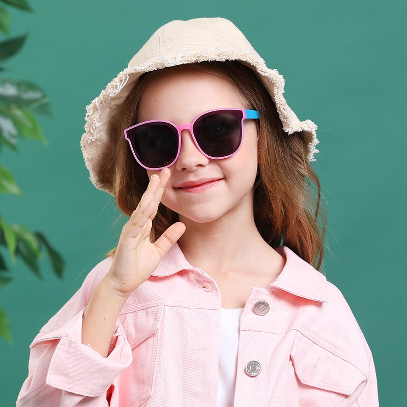 Kids Sunglasses Polarized Brand Sun Glasses For Boy Girl Children Carton Silicone Flexible Child Spectacles UV400  Eyewear 18065 - KiwisLove