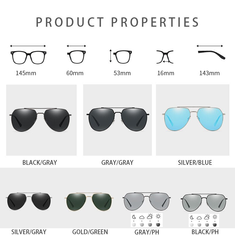 Sunglasses Men Sports Outdoor Unisex Alloy  Women Photochromic Mirror Polarized Driving Sun Glasses Eyewear For Male/Female7702 - KiwisLove