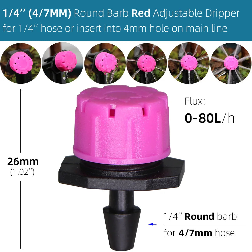 Garden 11 Colors of Adjustable 8-Holes Drippers Irrigation Spinkler Nozzle Balcony Greenhouse Watering Emitters Automatic Tool