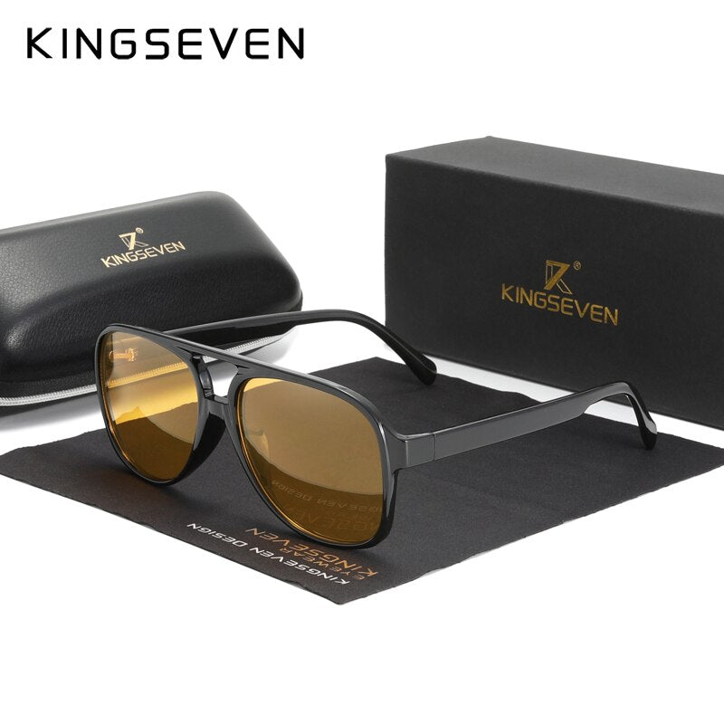 KINGSEVEN Classic Vintage Retro 70s Sunglasses for Women Men Classic Large Squared Big Frame UV400 Sun Glasses - KiwisLove