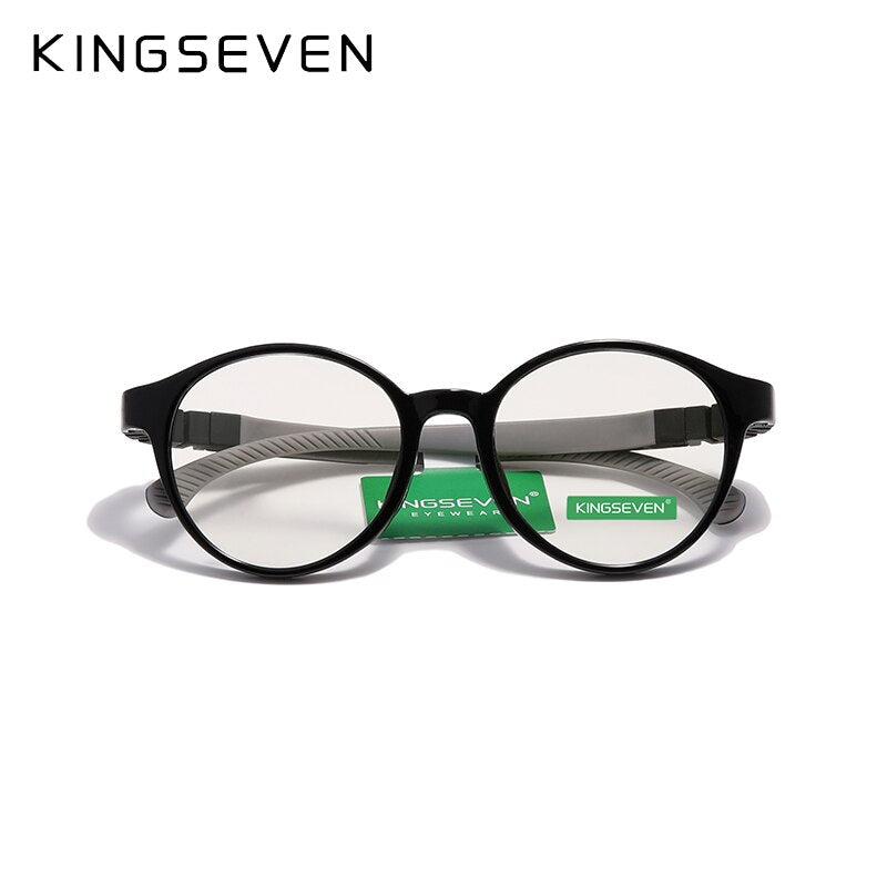 KINGSEVEN Children S Size 43mm Anti-blue Square Blue Light Blocking Glasses Kids TR90 Flexible Computer Gaming Clear Eyewear - KiwisLove