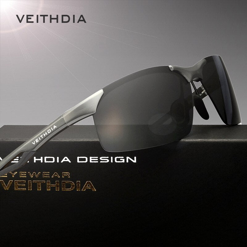 VEITHDIA Sunglasses Aluminum Magnesium Rimless Sports Outdoor Driving Men Polarized UV400 Sun Glasses Eyewear For Male 6591 - KiwisLove