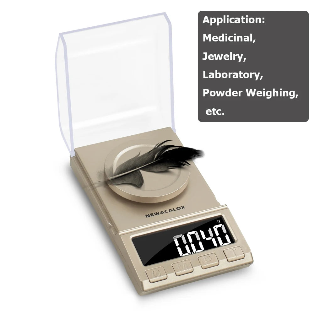NEWACALOX 0.001g Precision Digital Jewelry Scale 50g/100g/200g USB Powered Electronic Weighing Scale LCD Mini Lab Balance 0.001g - KiwisLove