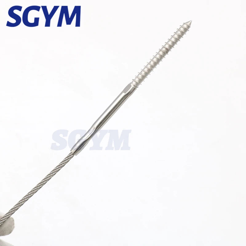 10/20/30/50pcs Swage Lag Screws Left & Right for 1/8 3/16'' Cable Railing Stair Deck Wood Post Balusters Decking Hardware