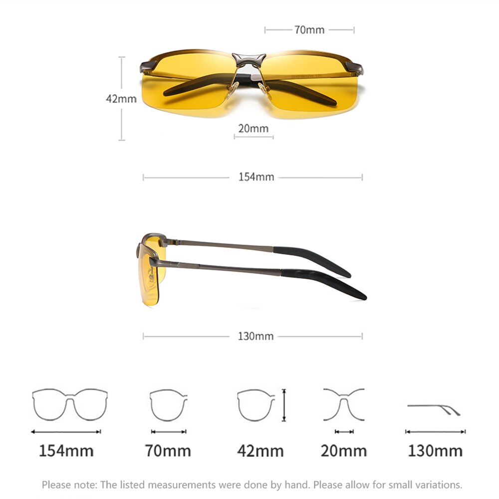 Sunglasses Men Day Night Vision Goggles Anti-glare UV400 For Driving Outdoor Sports Photochromic Yellow Len Polarized Eyewear - KiwisLove