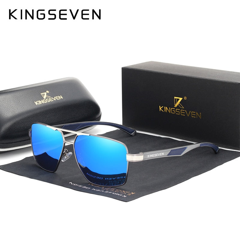 KINGSEVEN Aluminum Men's Sunglasses Polarized Lens Brand Design Temples Sun glasses Coating Mirror Glasses Oculos de sol 7719 - KiwisLove