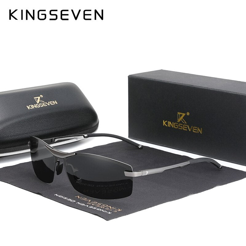 KINGSEVEN Updated Aluminum Photochromc Sunglasses Men Polarized Driving Chameleon Glasses Male Change Color Sun Glasses Eyewear - KiwisLove