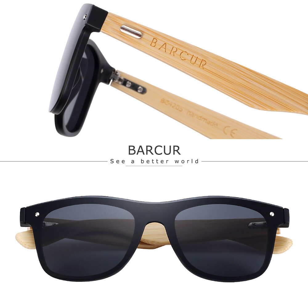 BARCUR Wood Glasses Bamboo Sunglasses Eyewear Accessories Female/Male Sunglasses Rimless for Men Glasses - KiwisLove