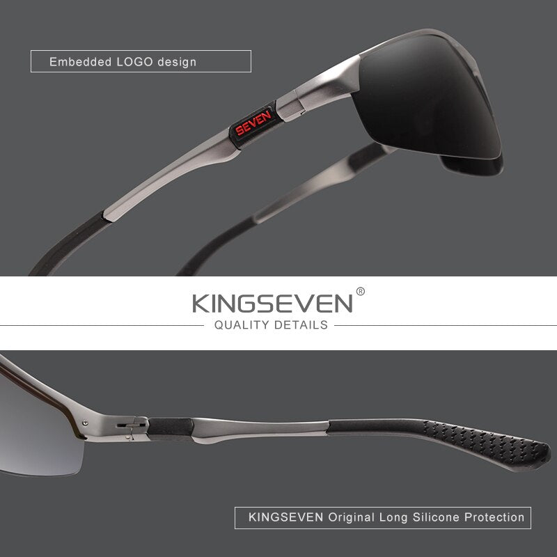 KINGSEVEN 2020 Aluminum Photochromic Sunglasses Men Polarized Vintage Black Driving Sun Glasses For men Oculos De Sol Masculino - KiwisLove