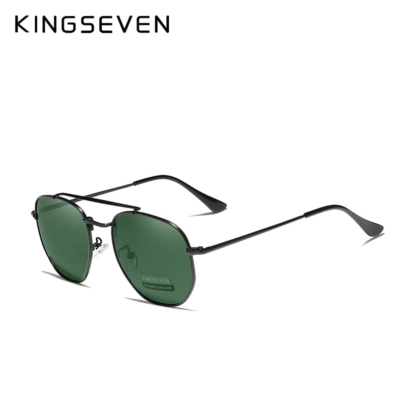 KINGSEVEN Authentic Vintage Sunglasses Men Polarized Women Hexagon Sun Glasses Stainless Steel Lunette De Soleil Femme N7748 - KiwisLove
