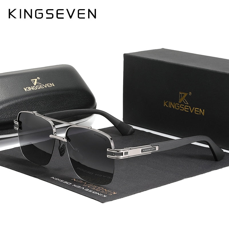 KINGSEVEN Brand Luxury Design Sunglasses Women Polarized Gradient Sun glasses Semi-Rimless Frame Oculos De Sol Masculino - KiwisLove