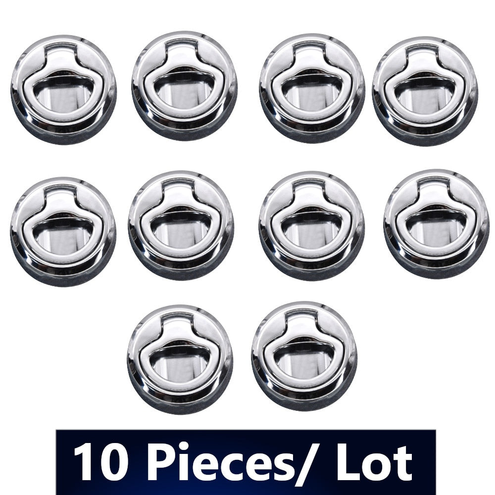 High Quality Marine Boat Stainless Steel Flush Pull Locker Hatch Latch Lift Handle Small Size For RV Yacht Camper Deck 2/4/10Pcs - KiwisLove