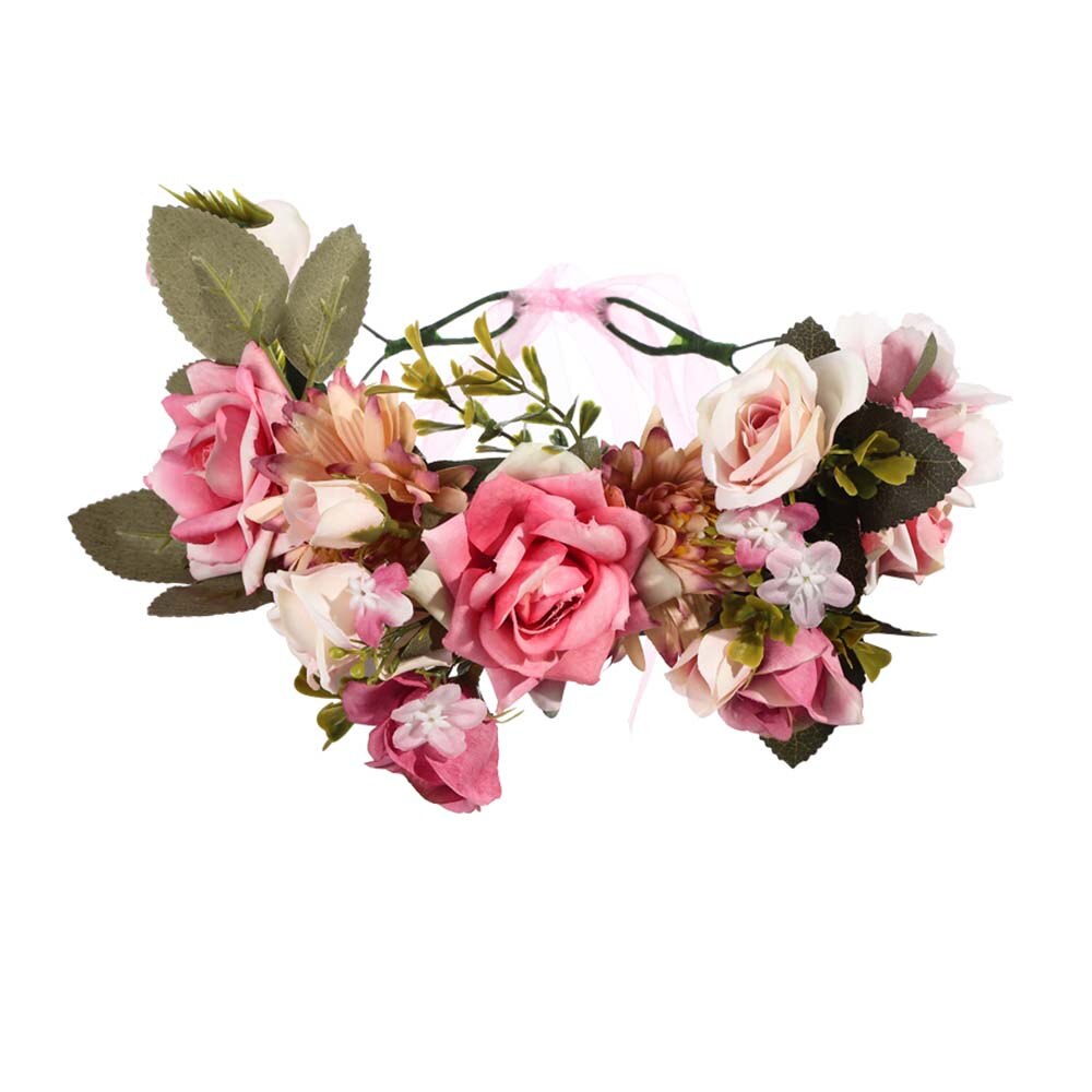 Women Bezel Flower Crown Bridal Floral Headband Wreath New Lady Girls Wedding Hair Accessories Bridesmaid Tiara - KiwisLove