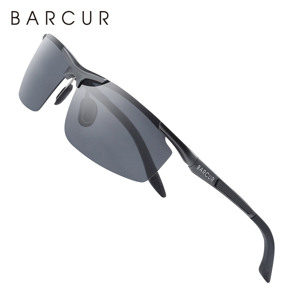 BARCUR Aluminum Magnesium Sports Polarized Sunglasses Men Mirror Sun Glasses Male oculos - KiwisLove