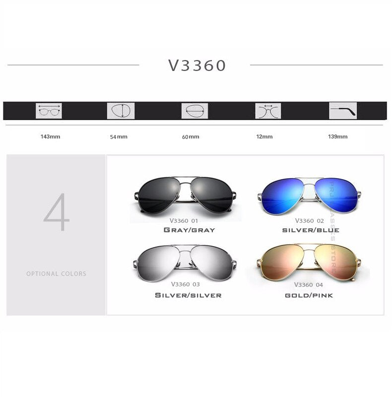 VEITHDIA Glasses Fashion Brand Outdoor Sunglasses Polarized UV400 Lens Coating Mirror Eyeglasses Male Eyewear For Men/Women 3360 - KiwisLove