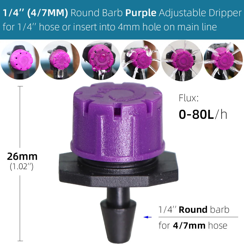 Garden 11 Colors of Adjustable 8-Holes Drippers Irrigation Spinkler Nozzle Balcony Greenhouse Watering Emitters Automatic Tool