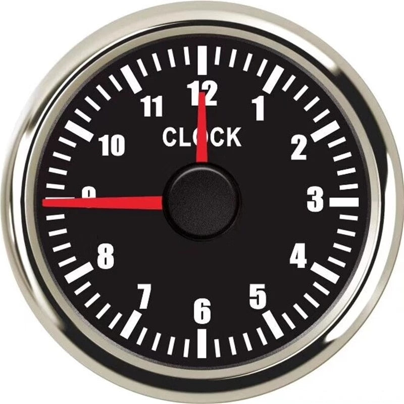 12 Hours Digital Pointer Clock Gauge Hour Meters for Marine Car Boat Yacht Show Clock Meters Red Backlight 9~32Vht hour meters - KiwisLove