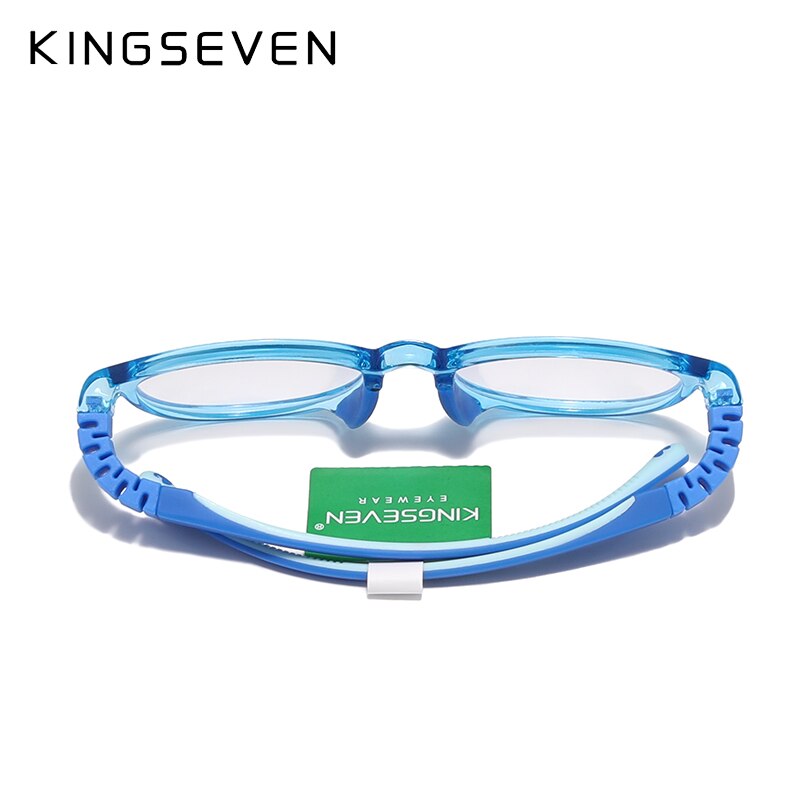KINGSEVEN Children Optical Lenses Anti-blue Square Blue Light Blocking Glasses Kids TR90 Flexible Computer Gaming Clear Eyewear - KiwisLove
