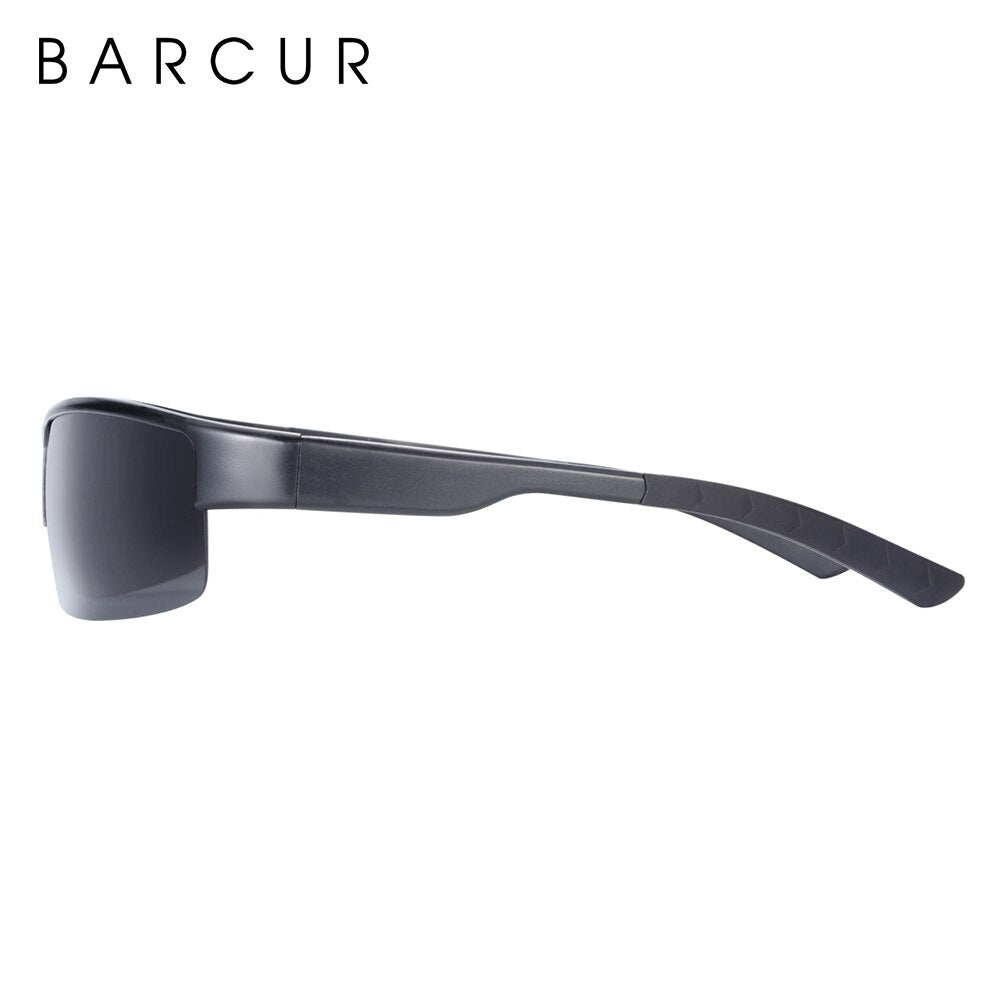 BARCUR Semi Rimless Polarized Aluminium Magnesium Sunglasses Sport Sun glasses Male Female Oculos Gafas De Sol - KiwisLove