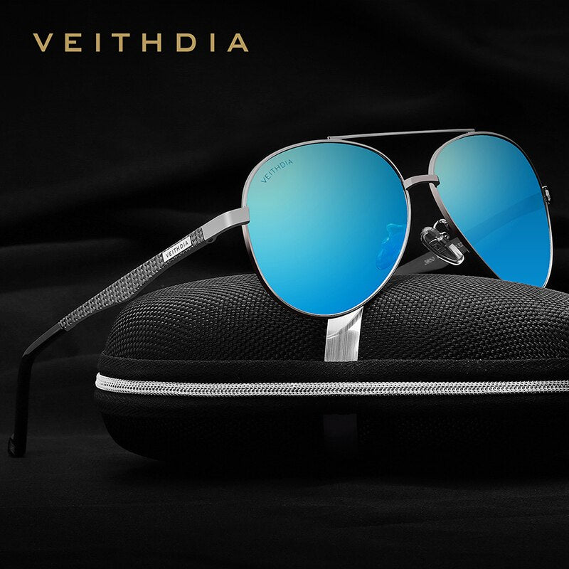 VEITHDIA Men Sunglasses Aluminum Pilot Style Frame Polarized Mirror Women Sun Glasses Eyewear For Male UV400 Protection 3850 - KiwisLove