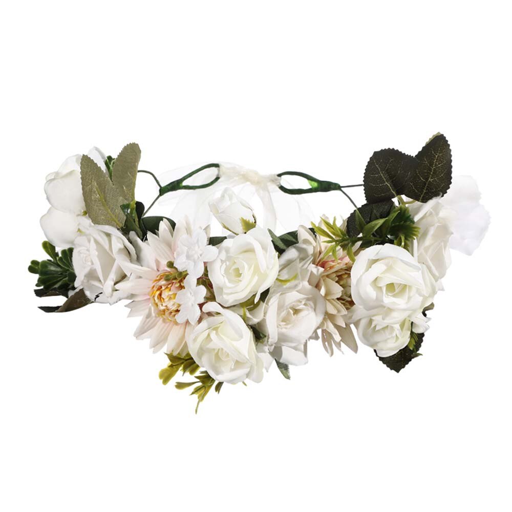 Women Bezel Flower Crown Bridal Floral Headband Wreath New Lady Girls Wedding Hair Accessories Bridesmaid Tiara - KiwisLove