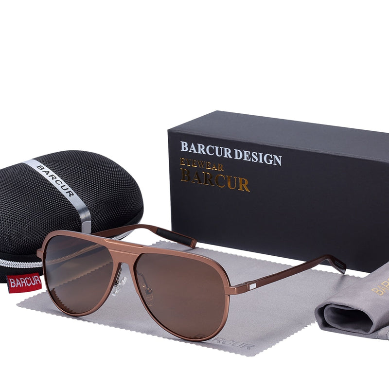 BARCUR Unisex Aluminum Magnesium Male Sunglasses Polarized Trending Styles Black Sun glasses Women Men glasses Sports Eyewear - KiwisLove